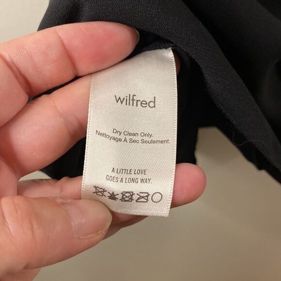 ARITZIA Wilfred Aritzia Sabine Black Midi Tie Front  Dress (Size XS) - Picture 10 of 11